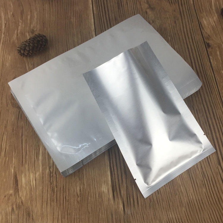 纯铝箔袋三边封平口铝箔袋银白色防静电袋茶叶袋面膜袋真空包装袋图片