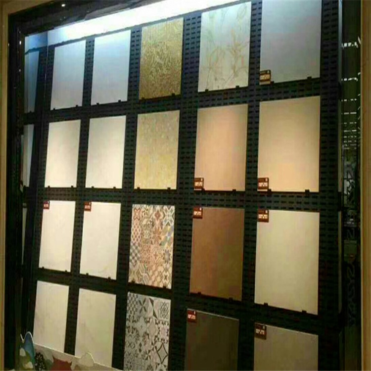 迅鹰冲孔网展示架  瓷砖方孔展示架   宜昌挂式瓷砖样品挂板