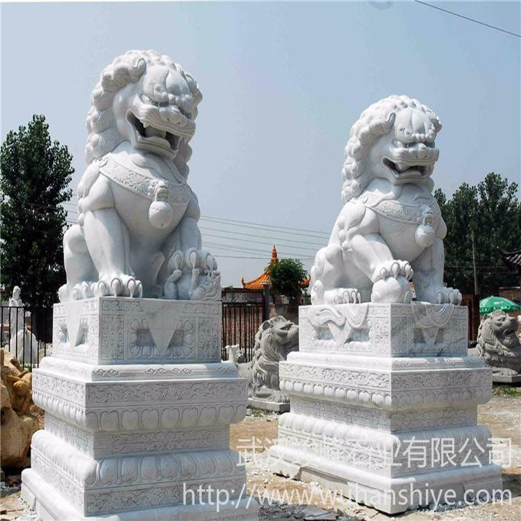 狮子石雕 石雕狮子厂家直销 可定制石材狮子 竣峰石业