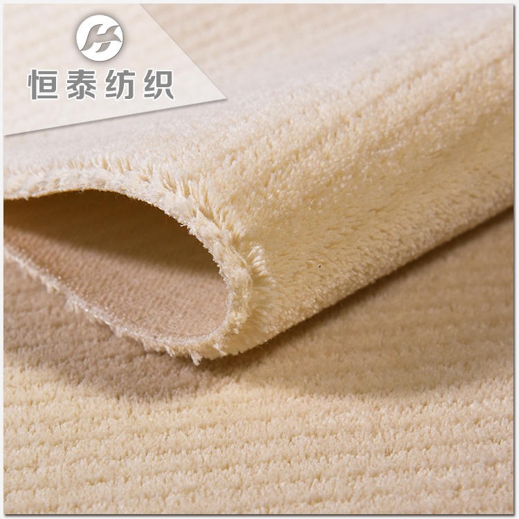 厂家白色竖条羊毛抛光布抽条不梳沂水恒泰纺园梭织滚筒刷布料批发