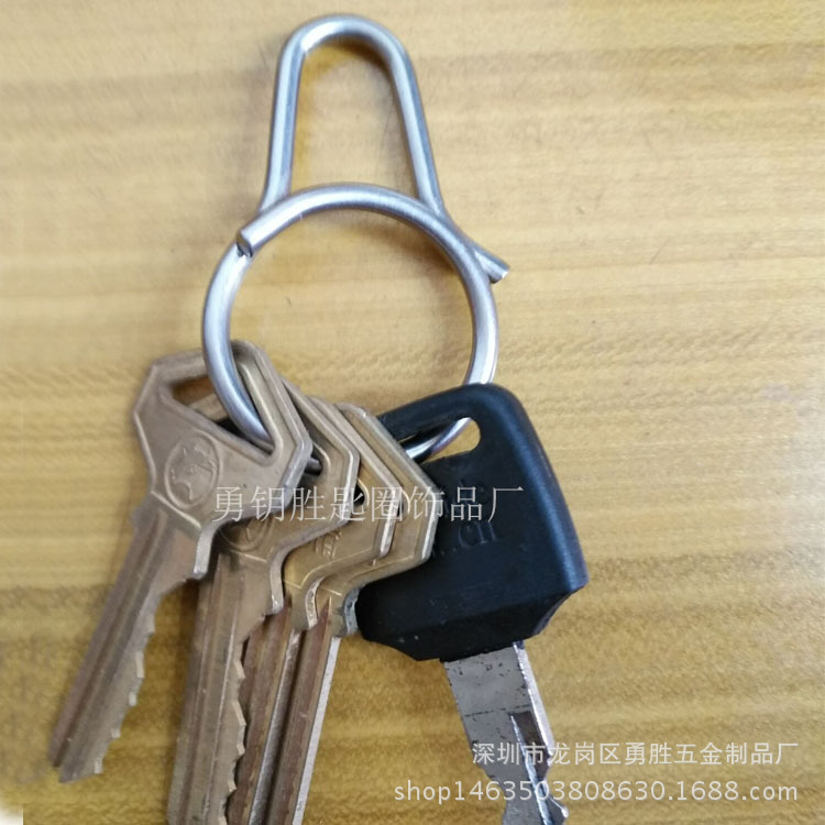 一体快拆式钥匙扣 创意钛合金匙圈挂件 原创设计男女钥匙环示例图2