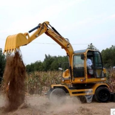 新疆用9吨左右的小型挖掘机 久鼎源JDY90W-9T轮式小挖机