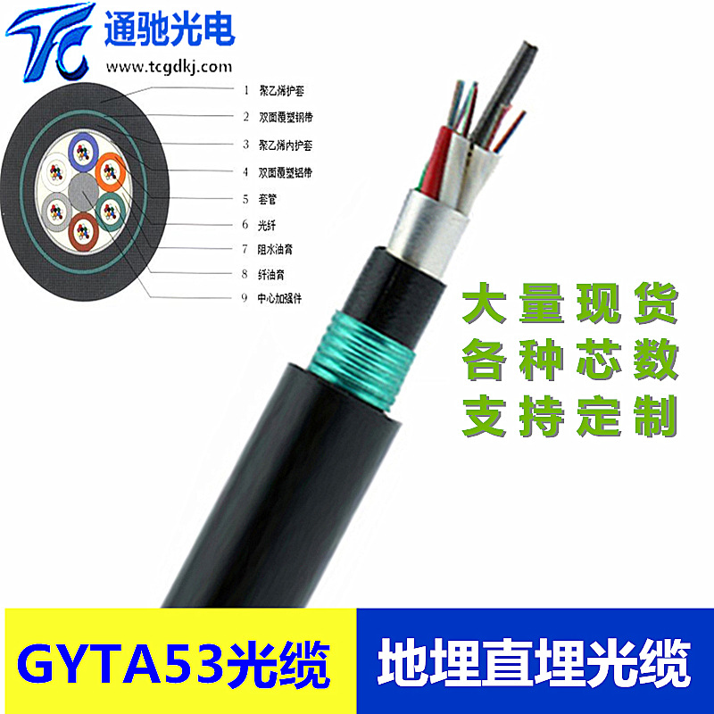 光缆厂家GYTA53光缆GYTA53-24B1芯重铠双铠层绞式直埋示例图4
