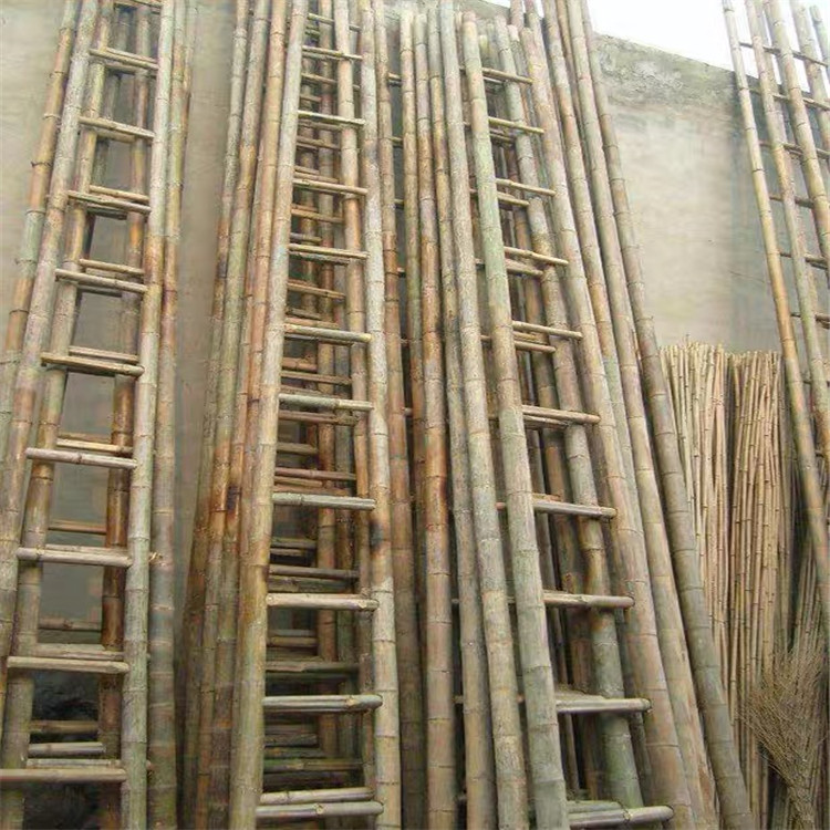 9米竹子二节拉梯 定做竹梯子 加粗加厚竹梯