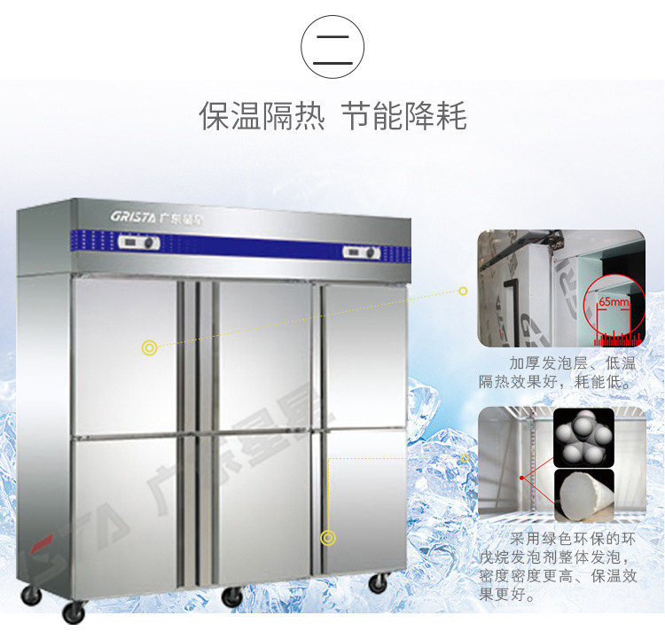 广东星星六门冰柜冰箱商用冷柜厨房四门冰箱商用厨房Q1.6E6-GX示例图11