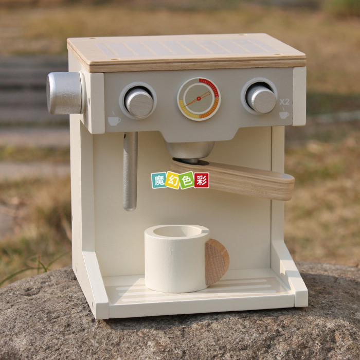 儿童过家家咖啡机套装角色扮演厨房玩具  木制仿真厨房咖啡机配件示例图1