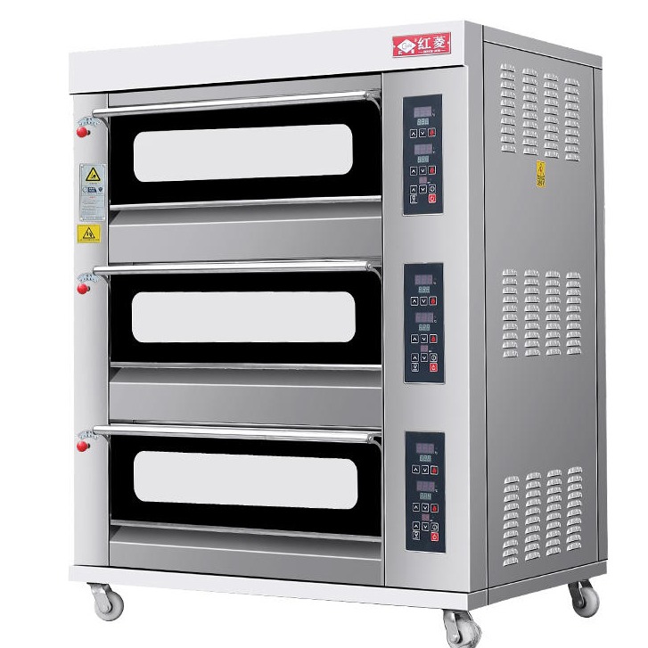红菱电脑版电烤箱商用两层四盘/三层六盘电脑控温蛋糕面包电烤箱