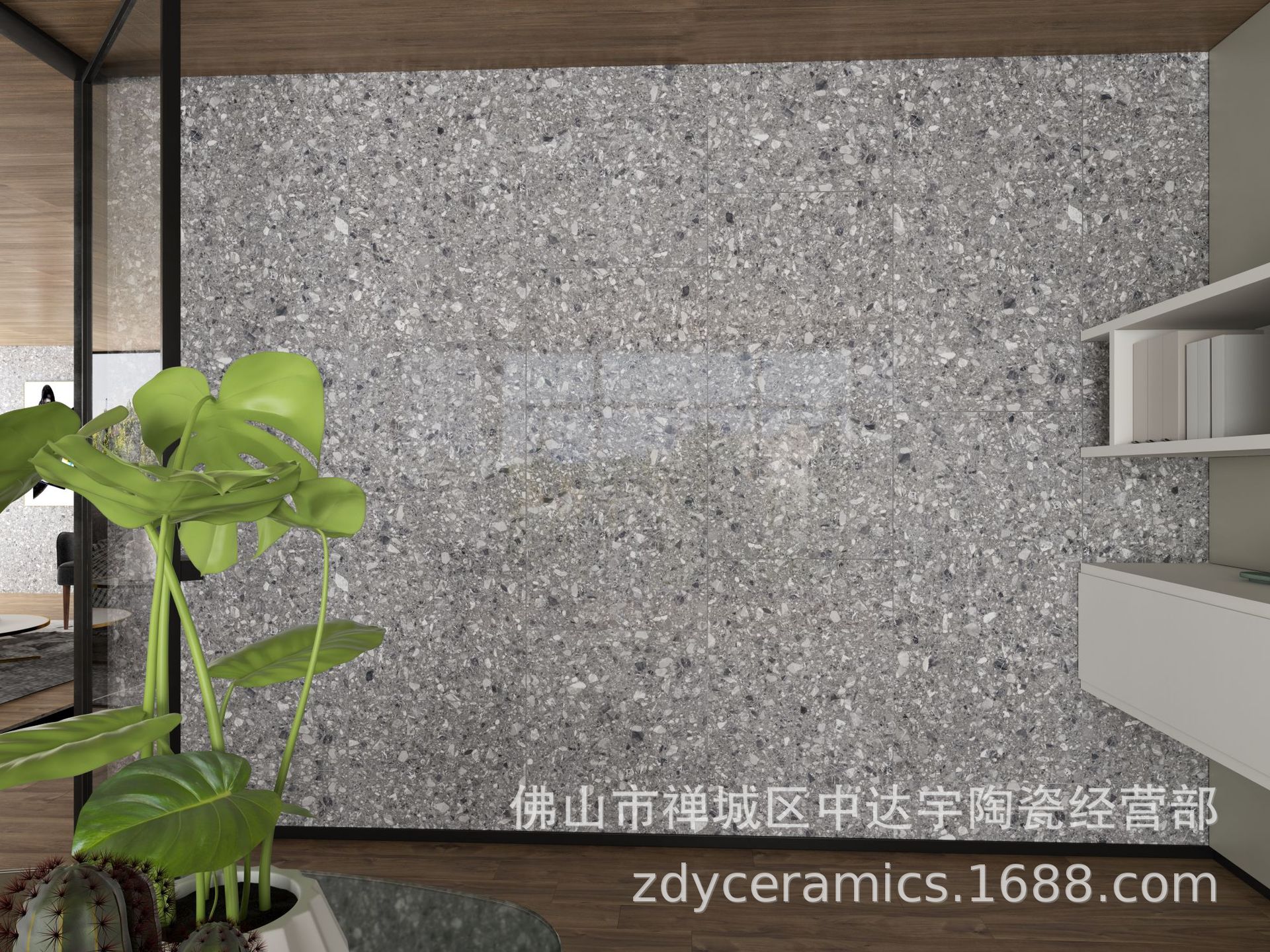 BG佛山800x800mm黄白灰水磨石柔光金刚大理石瓷砖客厅墙面地面砖示例图7