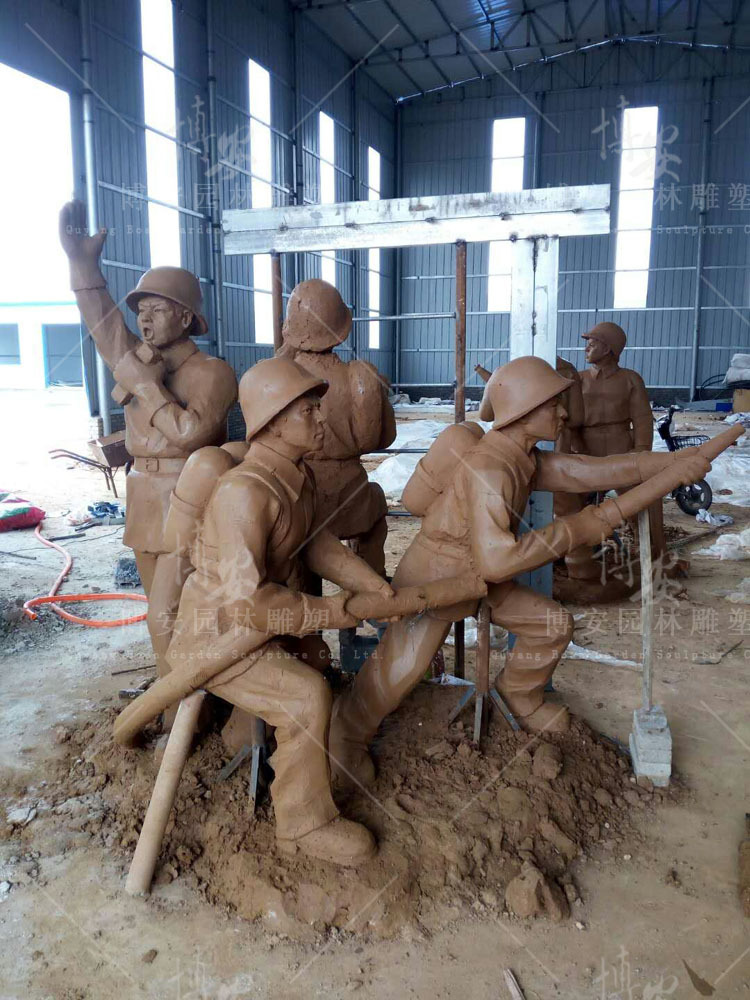 雕塑设计定制仿铜铸铜消防员救火救灾纪念主题户外城市广场公园示例图8