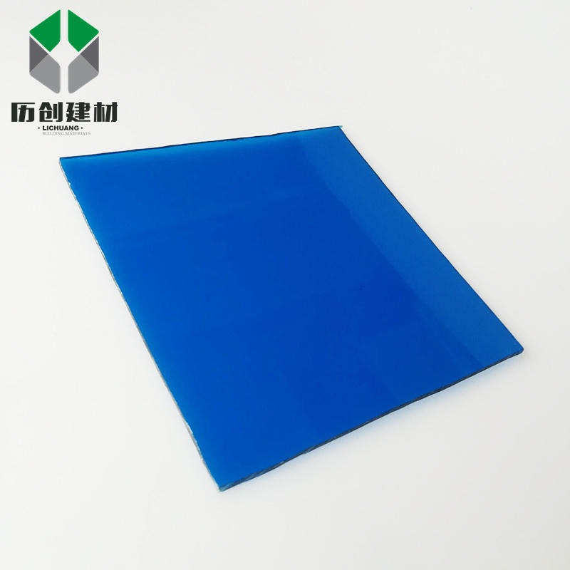 pc透明板材 历创广东PC蓝色耐力板 耐力板雨棚 特价销售 PC耐力板雨棚材料图片