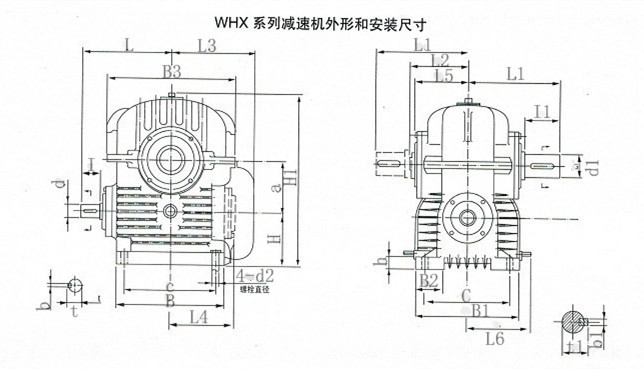 专业生产WHX160-20-III圆弧圆柱蜗杆减速机、WHX160减速机示例图4