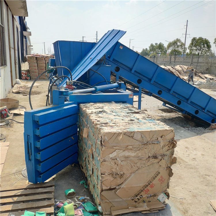 江苏 废品加工厂家用大型卧式废纸打包机 自动穿绳液压机 厂家直销