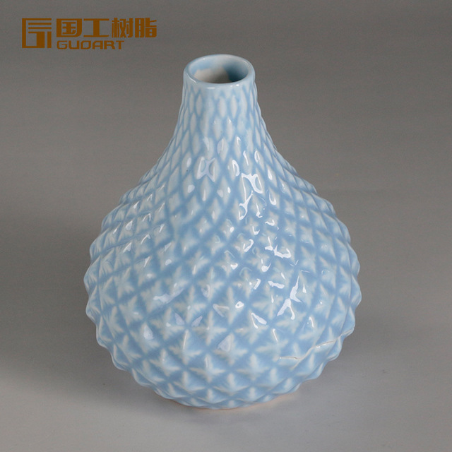 陶瓷工艺品定制 中式花瓶插花陶瓷艺术品定做 家具客厅摆件来图定制