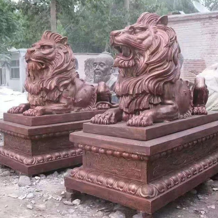 石雕狮子  门口大型摆件 大型动物雕塑  万硕