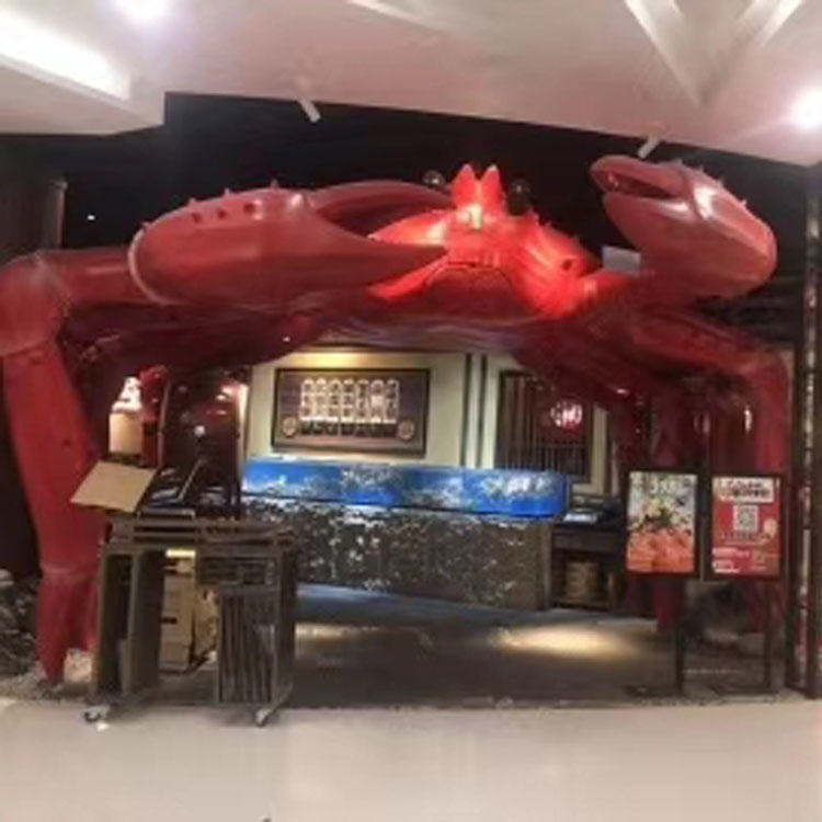 广东厂家定做仿真螃蟹雕塑 大闸蟹雕塑 玻璃钢树脂雕塑餐厅摆件 佰盛图片