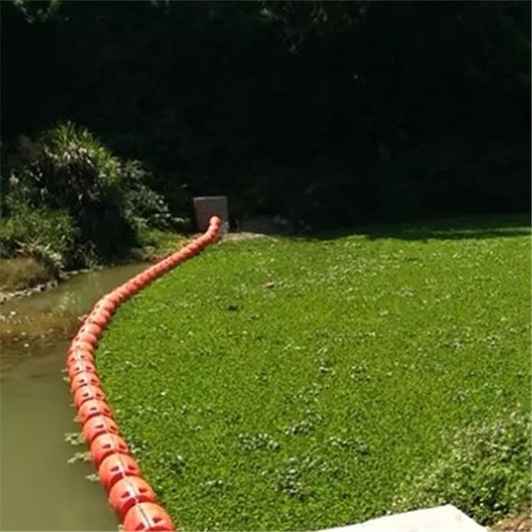 多机组水电站拦污漂排塑料浮筒 自浮式拦污排厂家柏泰