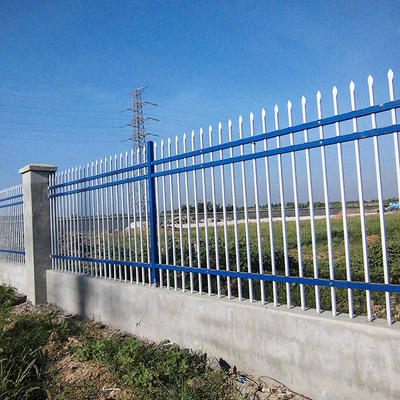 社区锌钢护栏别墅庭院三横杆热镀锌防护围栏防护栏学校围栏可定制