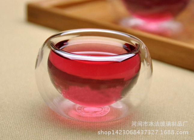 加工定做双层玻璃真空品茶杯双层防烫耐热玻璃小品茗杯花茶杯示例图7