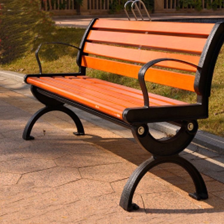 厂家批发公园椅 实木长条椅 园林广场休闲座椅定制加工示例图7
