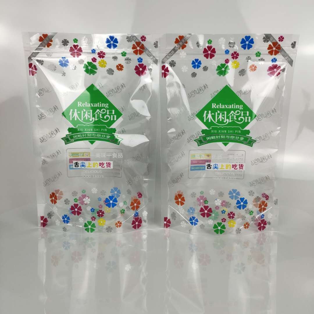 17-5-6休闲食品包装袋 花生瓜子糖果坚果通用包装袋自封自立零食透明袋图片