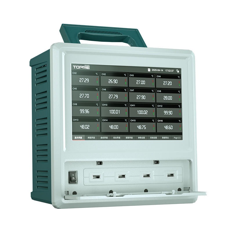【TOPRIE/拓普瑞】TP1000 多路温度记录仪 温度无纸记录仪 8-64通道任选多路温度测试仪