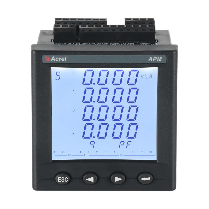 安科瑞 全功能电能质量分析仪表 APM800 计量级0.5S级高精度 需量极值记录 SOE 电能冻结记录SD卡参数导出