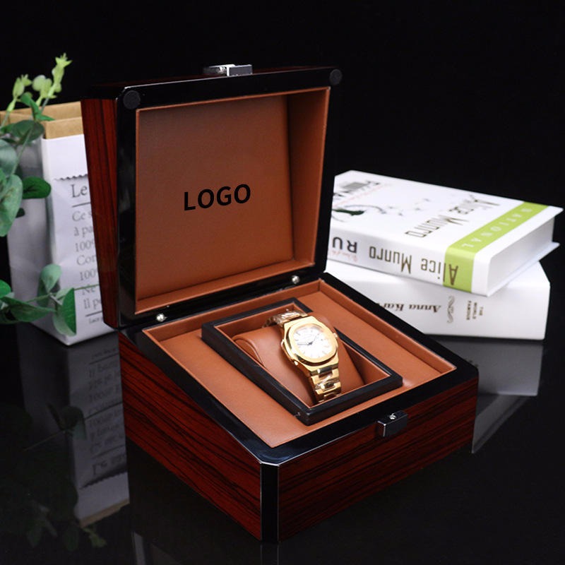 手表盒定做logo 木质盒收纳盒首饰盒批发厂家 礼品包装盒定制 钢琴烤漆手表木盒子