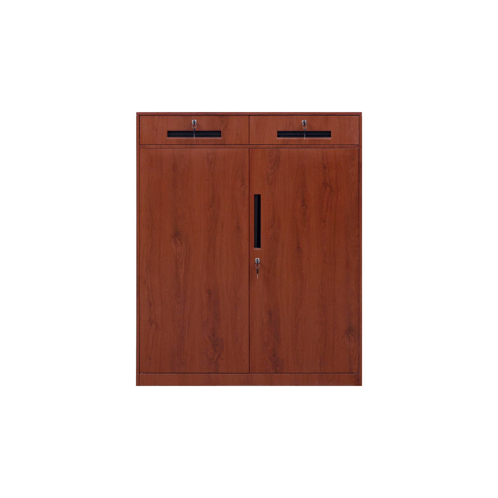 钢制仿木纹两斗矮柜钢制二斗档案柜对开门二斗矮柜两门抽屉式矮柜可调节式矮柜