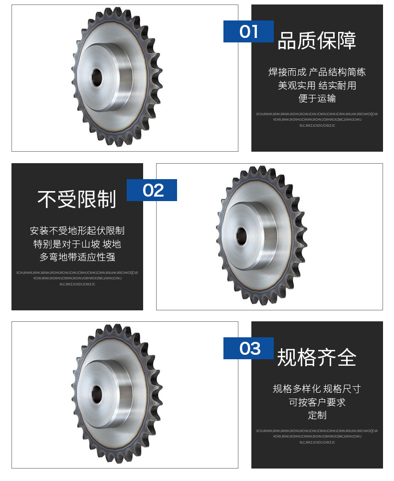 链轮 厂家现货直供B型耐高温耐磨机械传动齿轮 多齿耐用链轮示例图8