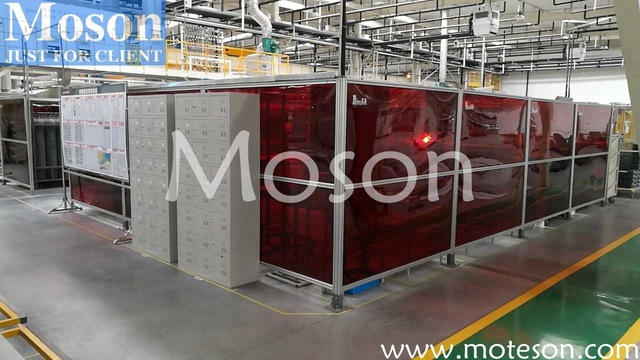 Moson专属定制 机器人焊接防护围栏 刚性保护屏 电焊防护围挡 焊接防护屏 机器人围栏