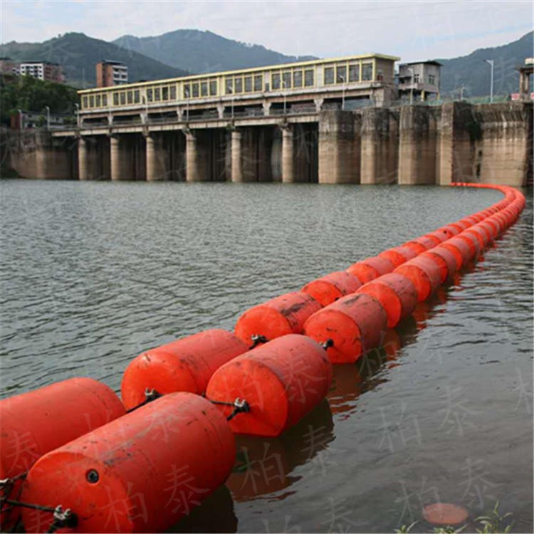 大库型水电站坝前拦渣浮筒 自浮式拦污排定做