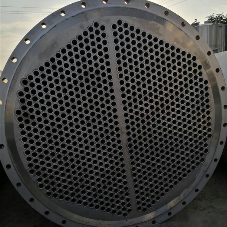 隆顺化工设备  二手钛材质冷凝器   316材质冷凝器  100平方不锈钢冷凝器