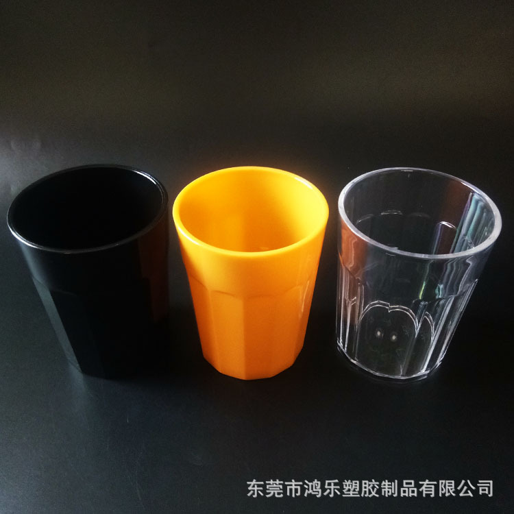 东莞厂家直销9安士茶色八角塑料杯多边棱角杯PC不碎杯杯身可印刷示例图2