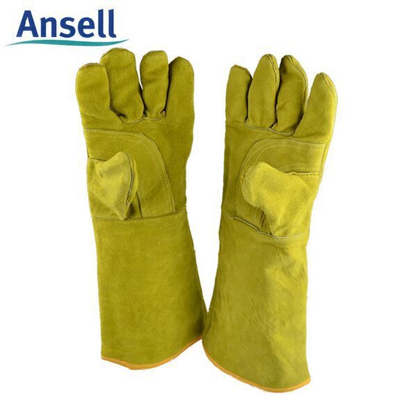 安思尔 牛皮 电焊手套 Ansell 43-216 耐高温手套  焊工手套示例图1