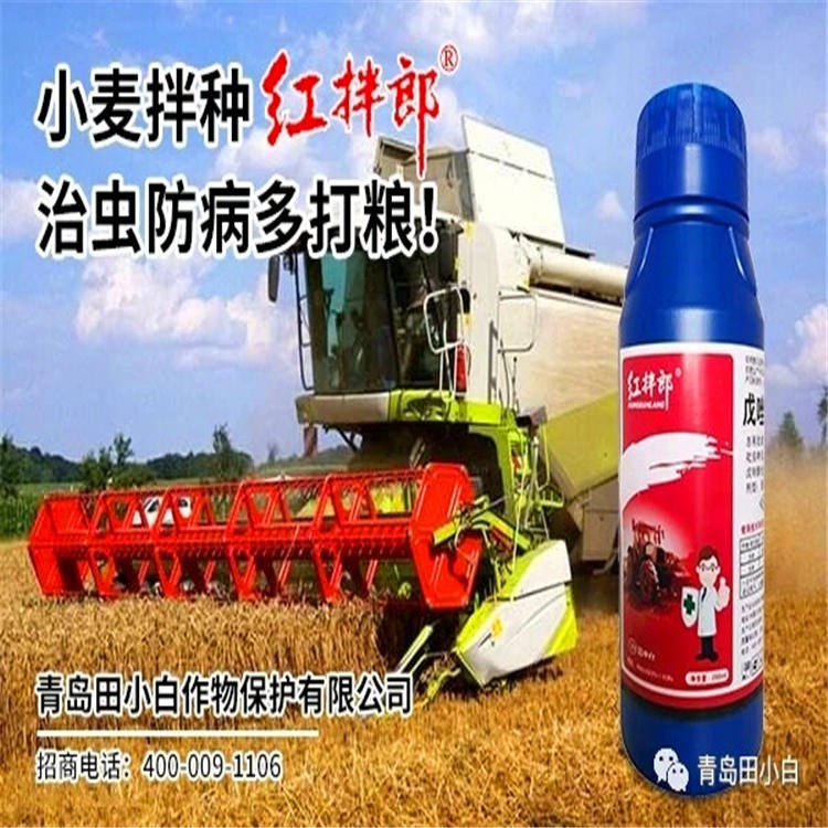 厂家批发田小白 红伴郎 小麦拌种剂每件40瓶X200毫升 戊唑醇
