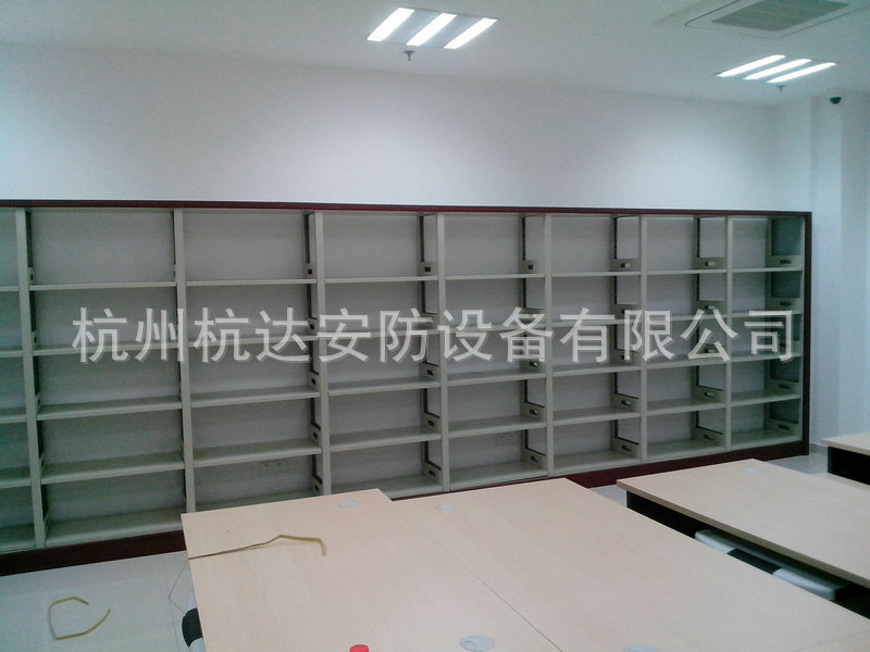 厂家定做 学校双面书架铁制书柜，柜式期刊架复柱双面木护板书架