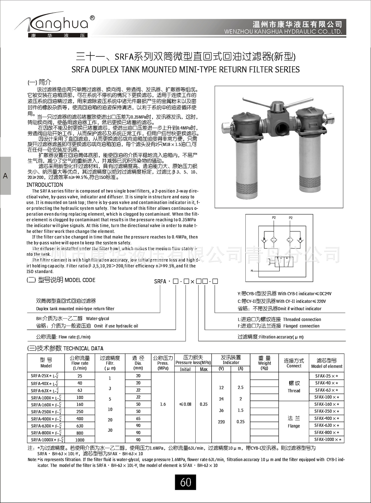 供应双筒回油滤芯SFAX-25×10 20 30，SRFA双筒回油滤芯示例图1