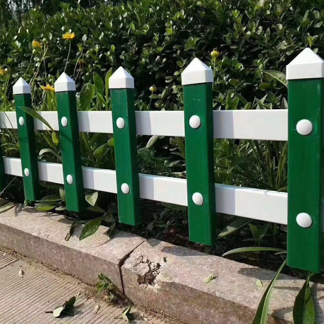 小区花园草坪pvc塑钢围栏厂家供应公园绿化带pvc草坪护栏