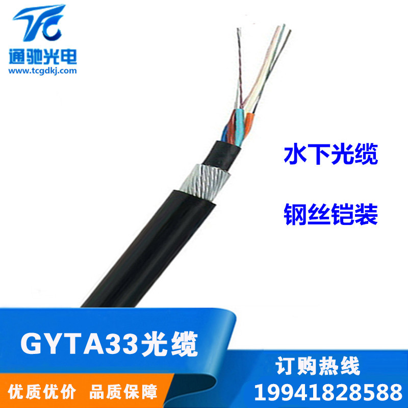 GYTA33-12B1.3钢丝铠装通信光纤12芯单模防潮耐腐蚀水下直埋光缆示例图4