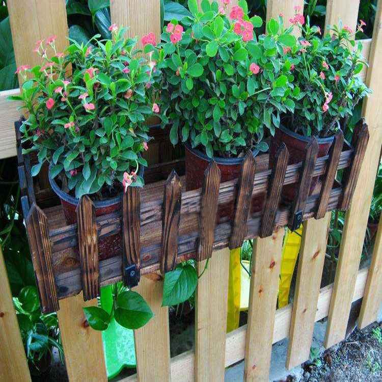 盛唐防腐木壁挂式花盆花箱木质 木质花盆花箱户外栅栏式花箱 种植槽