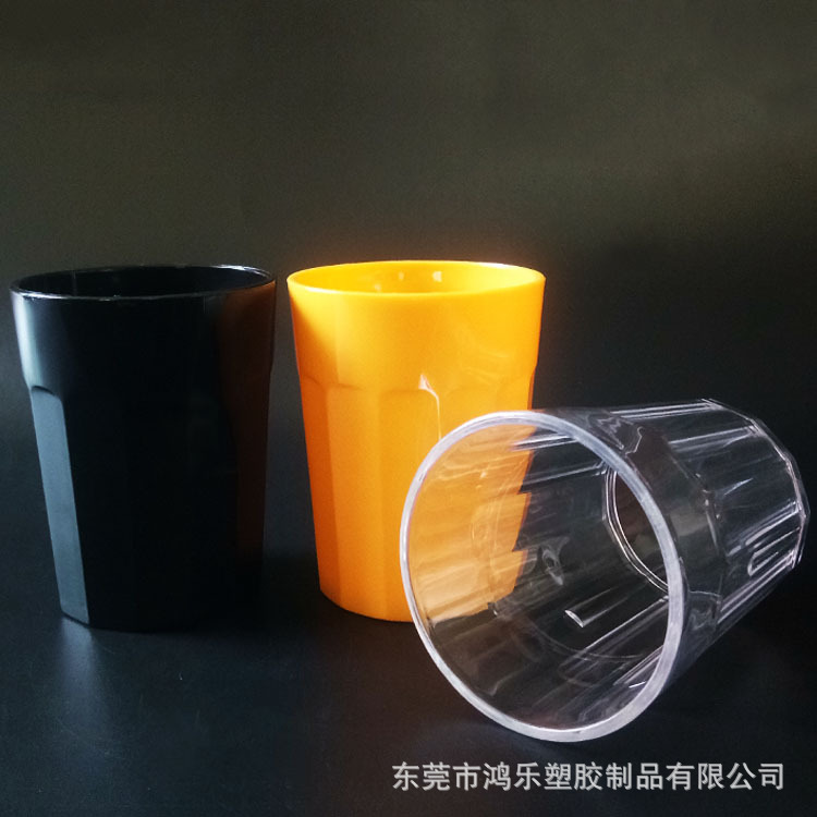 东莞厂家直销9安士茶色八角塑料杯多边棱角杯PC不碎杯杯身可印刷示例图4