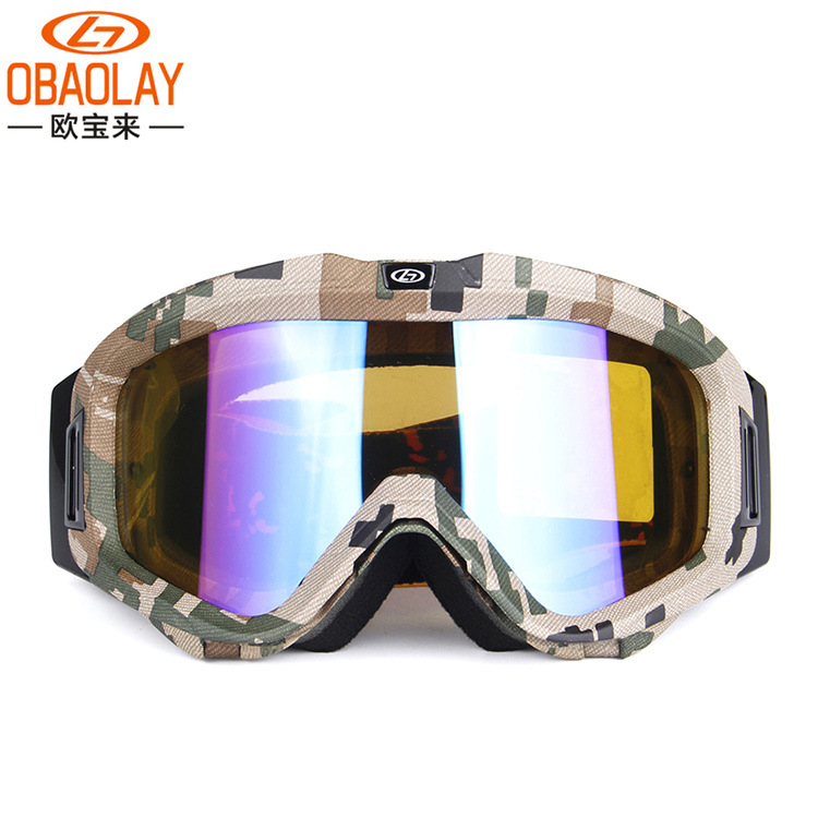 厂家批发欧宝来H007男女新款双层防雾滑雪眼镜摩托镜防风镜