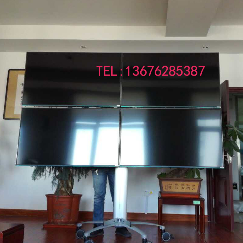广州工厂直销四屏电视移动挂架 55寸4屏拼接电视机落地架示例图8