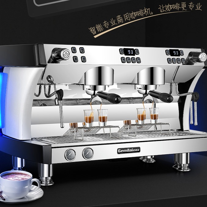 格米莱咖啡机商用意式双头咖啡机半自动电控版多锅炉旋转泵咖啡机西安实体店销售CRM3201