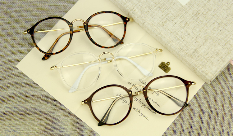 新款文艺风男士眼镜框复古全框可爱眼镜架学生可配近视潮平光眼镜示例图10