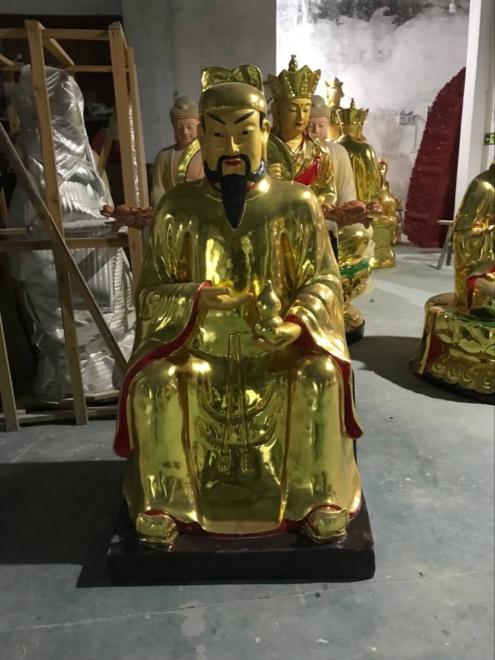 神像 温州慈宏法器供应极彩三清殿神像 三霄神像 玻璃钢十二神将神像