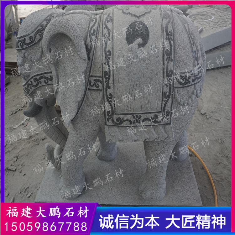 福建石雕大象厂家 天然石材大象石雕 寺庙青石大象石雕 福建石雕大鹏石材出品