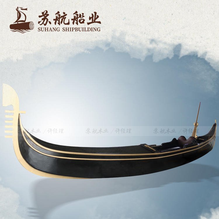 苏航厂家定制3米公园小型手划船 欧式浪漫小木船 威尼斯装饰游船 威尼斯贡多拉船