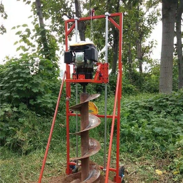 钻树坑机 手推带轮子种树苗钻窝机  加长版两用电杆挖坑机图片