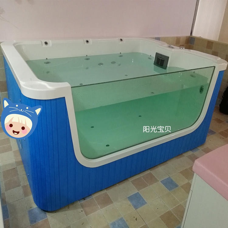产康会所婴儿游泳池 幼儿游泳馆设备 钢化玻璃儿童游泳池